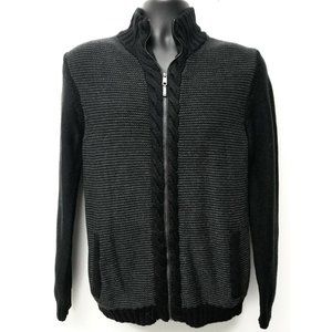 Calvin Klein Jeans Men's Black Full Zipper Knit Sweater Size Medium